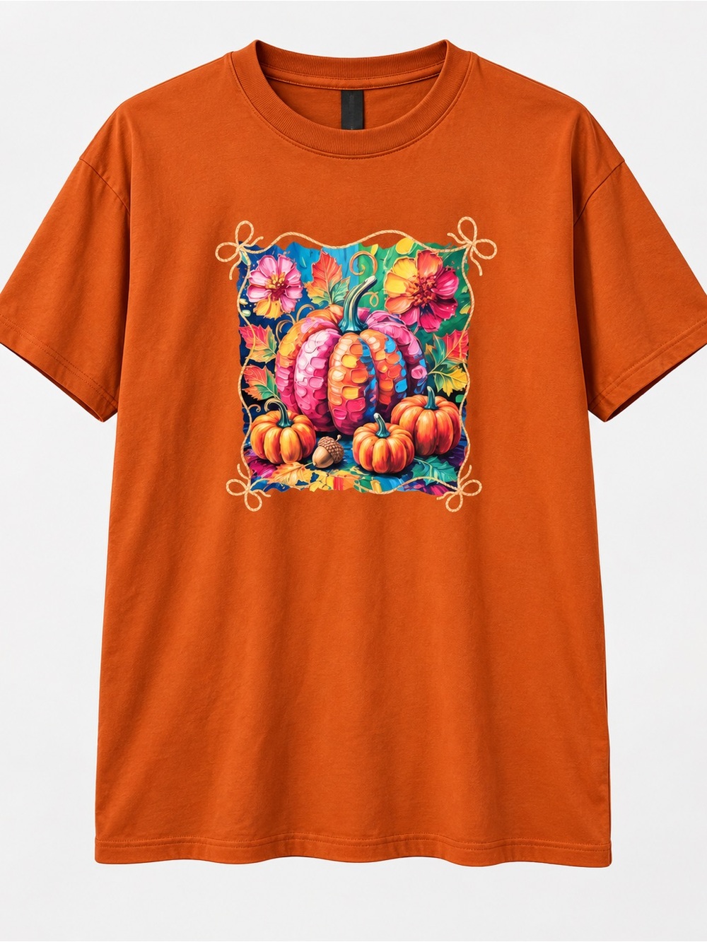 Adult XL NWOT Colorful Pumpkin Graphic Tee